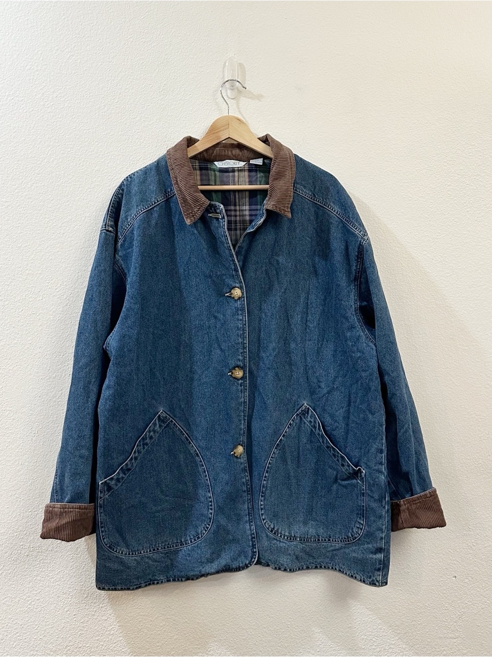 CHEROKEE Vintage Denim Lined Workwear Chore Barn Coat Jacket Women's Size XL